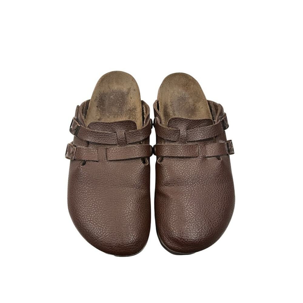 Birkenstock Brown Leather Camden Double Strap Slip On Clog Women's 6 Narrow
